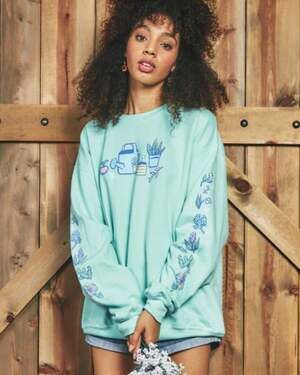 OMOCAT x OMORI A Home For Flowers Basil Sweatshirt Mint Green Size Large NWOT